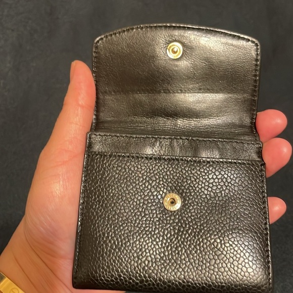 CHANEL Textured Black Leather Wallet - Picture 8 of 12